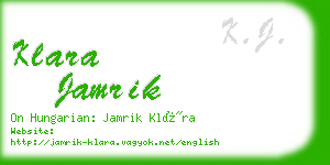 klara jamrik business card